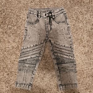 Chic Black Patterned Kids Jeans